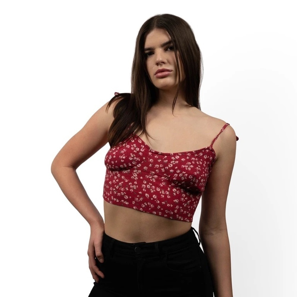 Princess Polly Red Floral Corset Crop Top 4 Boho Romantic Y2K Festival Coachella
